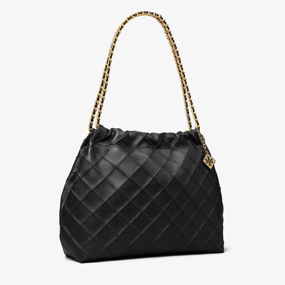 Tory Burch Fleming Soft Black Hobo Bag-thumb-1