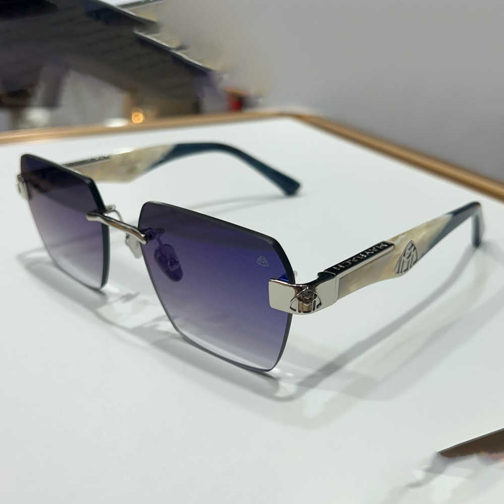 Maybach Blue Luxury Frameless Sunglasses