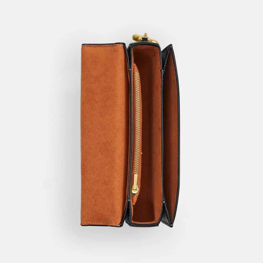 Coach Tabby Chain Clutch Black Leather Bag-4