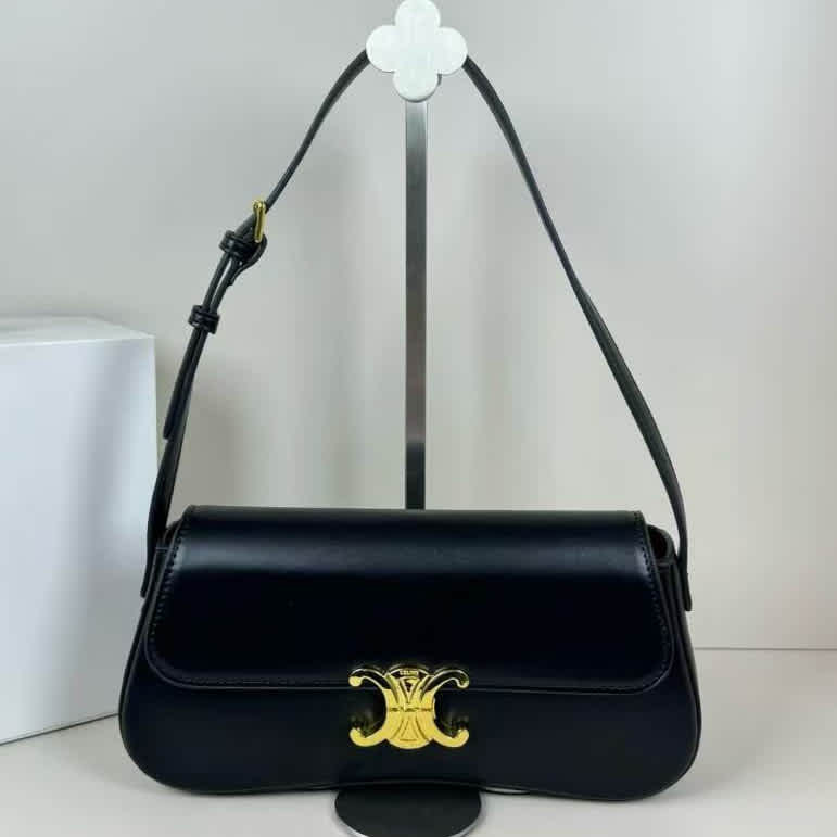 Celine Lola Triomphe Black Shoulder Bag
