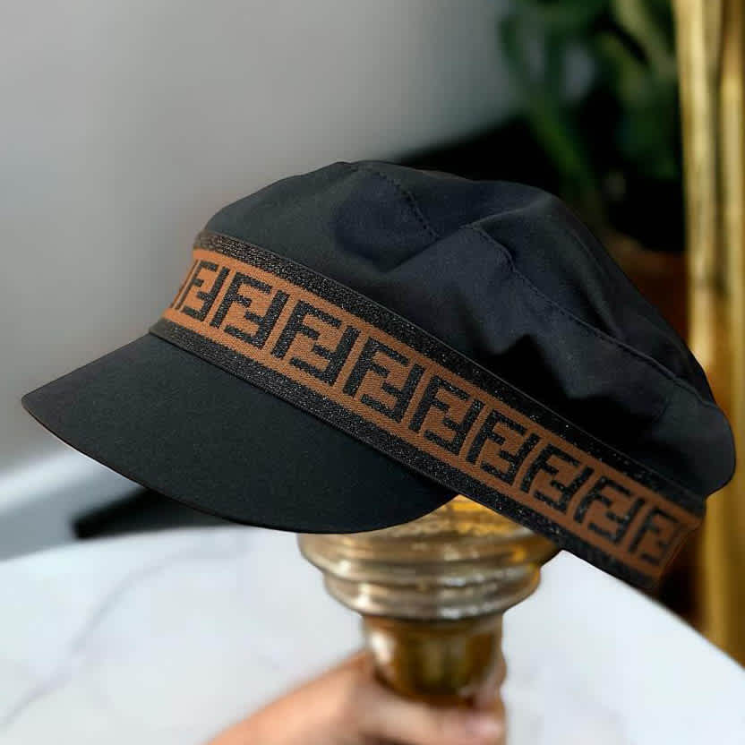 Fendi Black Premium Beret Hat-1