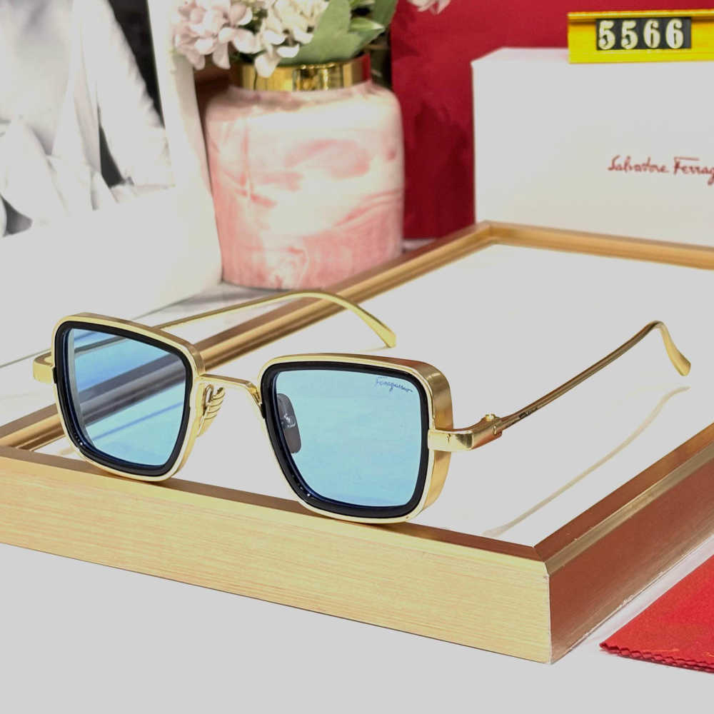 Ferragamo Blue & Golden Luxury Sunglasses-0