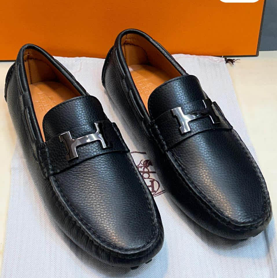 Hermes Black Premium Quality Loafers