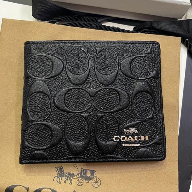 Coach Black Premium Compact Wallet