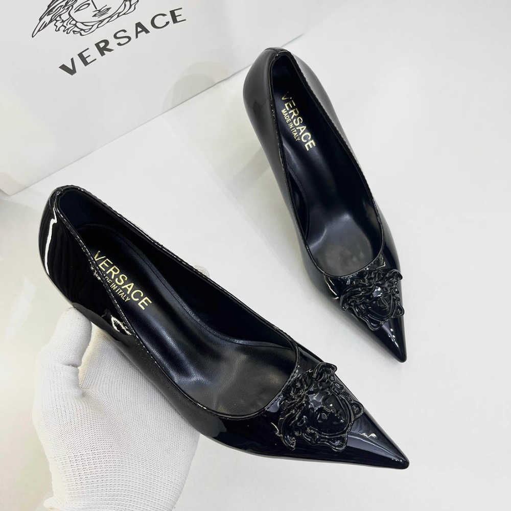 Versace La Medusa Black Heels Sandles