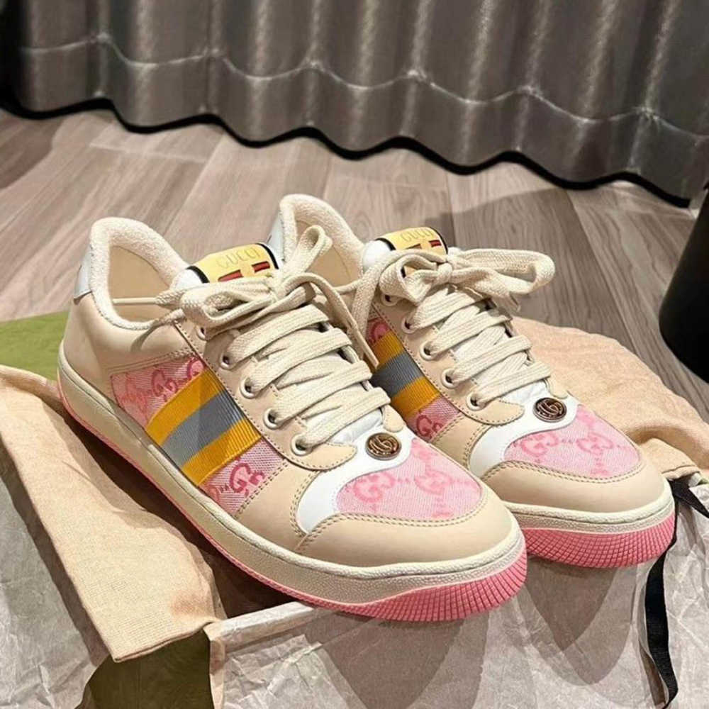 Gucci Pink Screener GG Sneakers-1