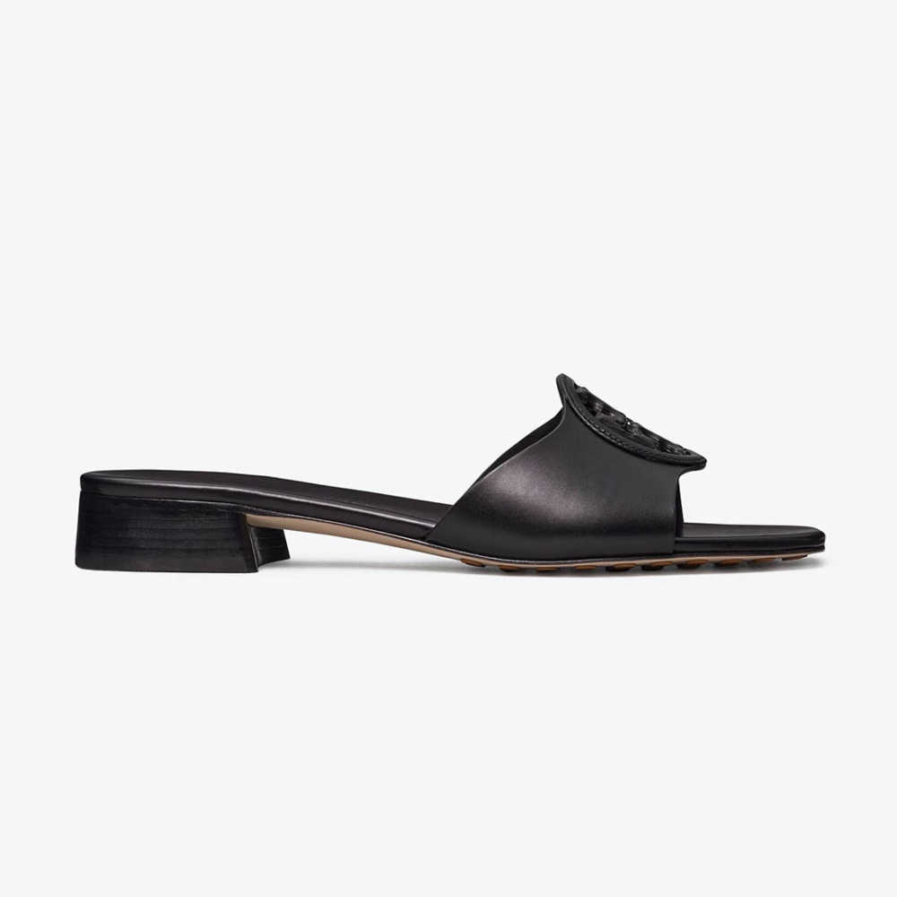 Tory Burch Bombé Miller Black Slide Sandals