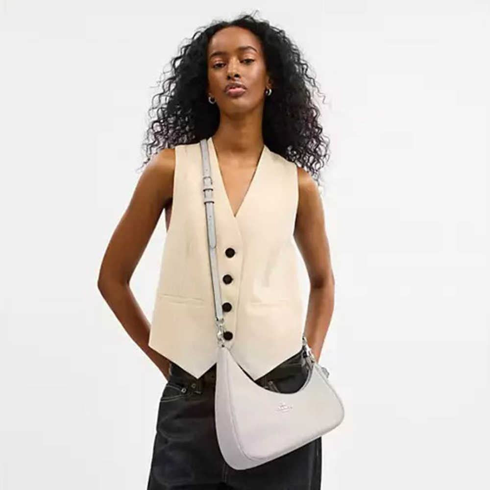 Coach Teri Twisted White Shoulder Bag-4