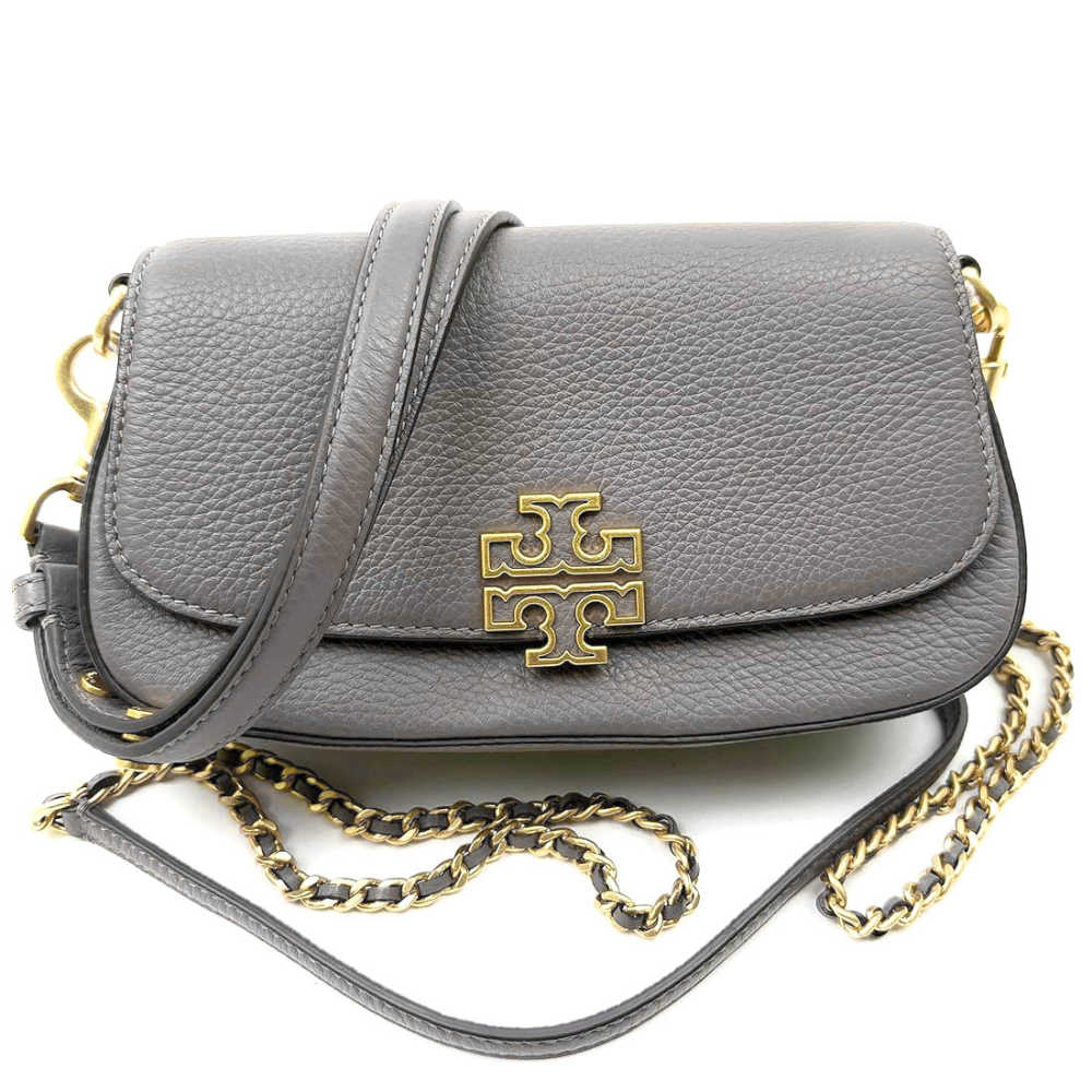 Tory Burch Britten Convertible Grey Crossbody Bag-thumb-2