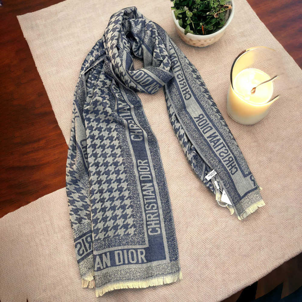 Christian Dior Premium Quality Blue Silk Stole