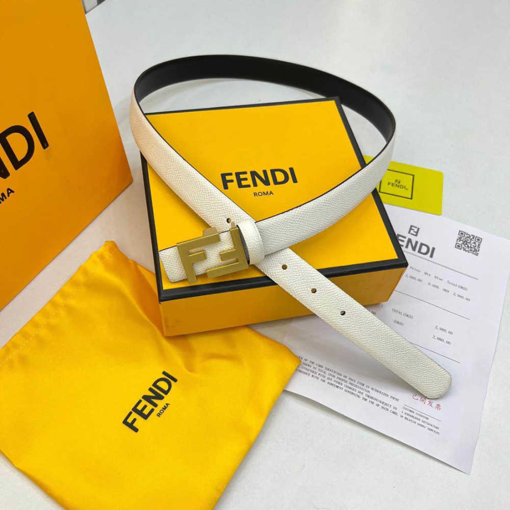 Fendi White Premium Quality Belt