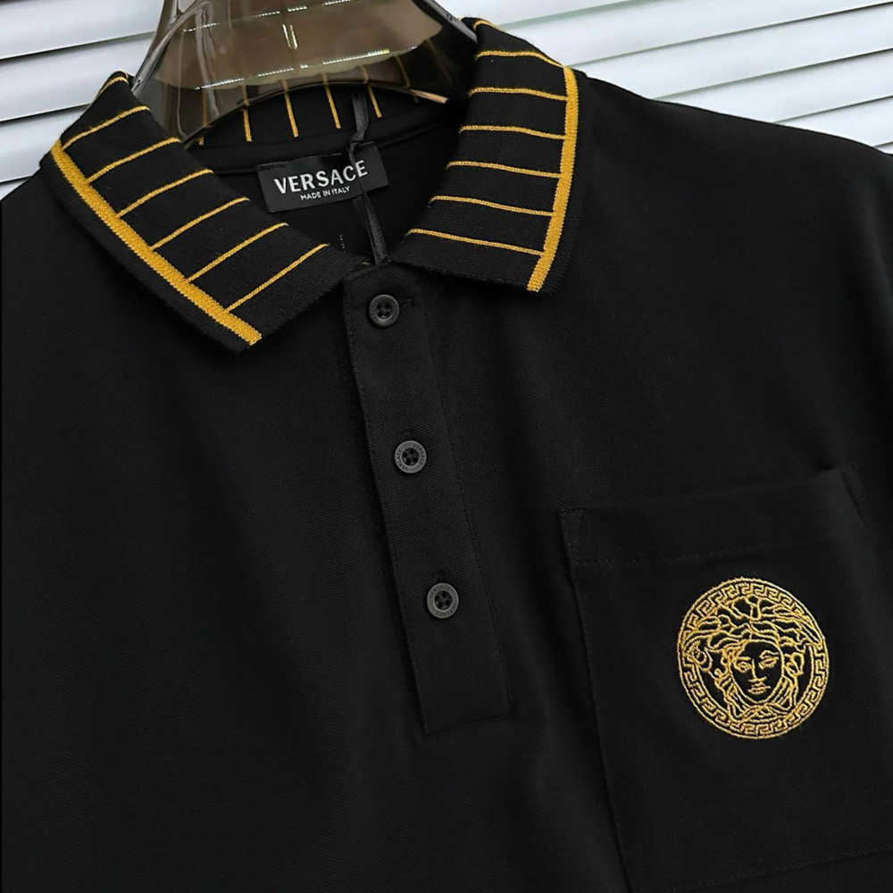 Versace Black Premium Quality Polo T-shirt-1