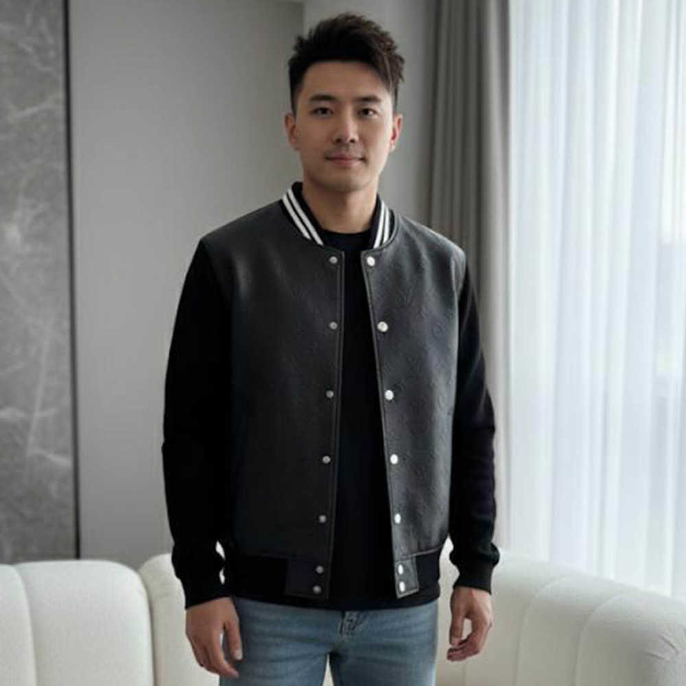 Louis Vuitton Embroidered logo Black Premium Jacket-1