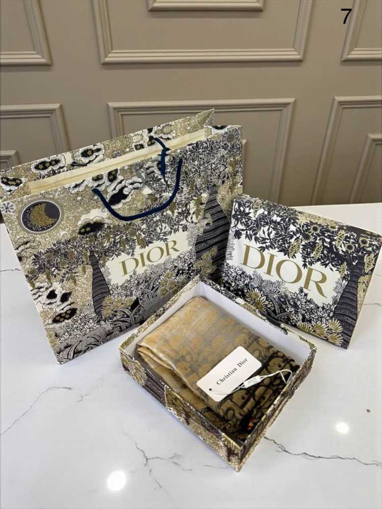 Christian Dior Light Brown Premium Quality Woollen Stole-thumb-1