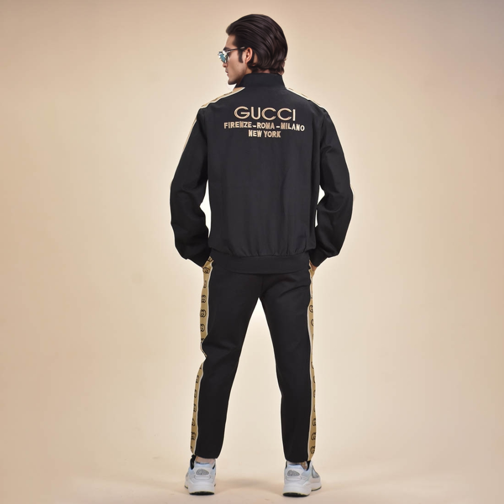 Gucci Golden and Black Premium Quality Track Suit-1