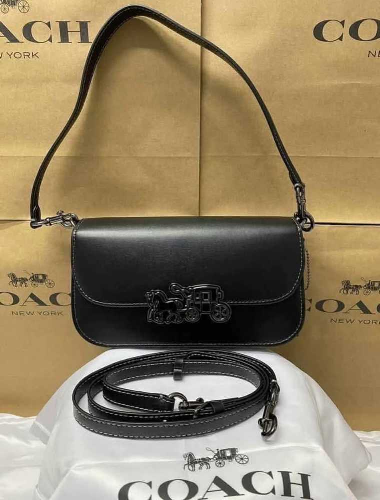 Coach Harper Black Saddle Shoulder Bag