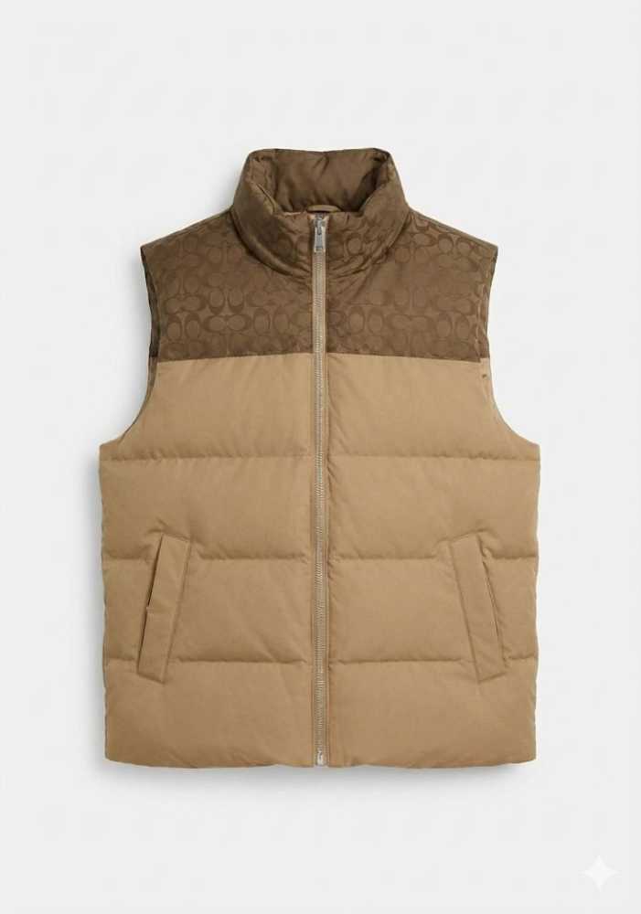 Coach Oblique Beige Premium Quality Half Jacket-1