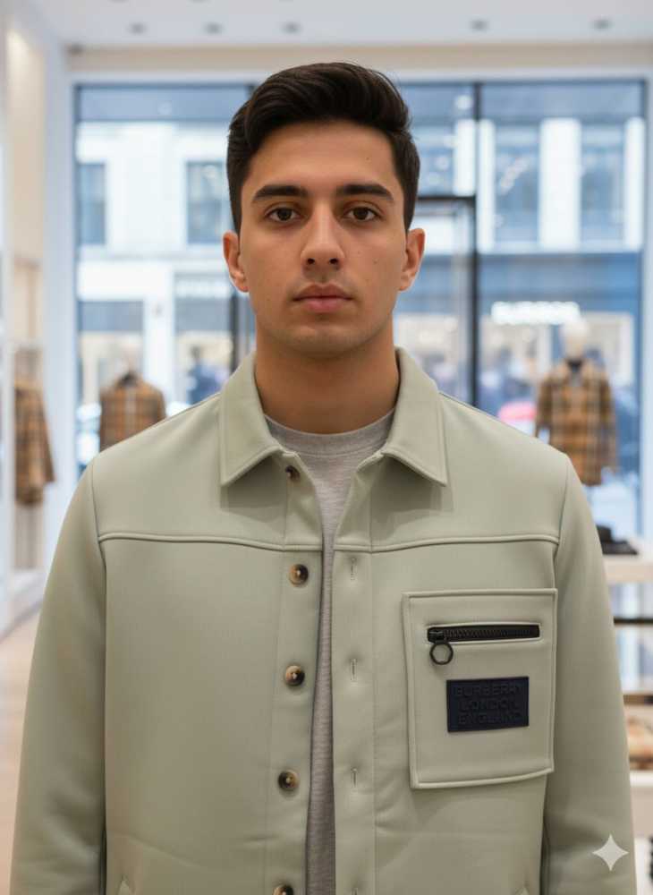 Burberry Grey Premium Quality Warm Shirt-thumb-1