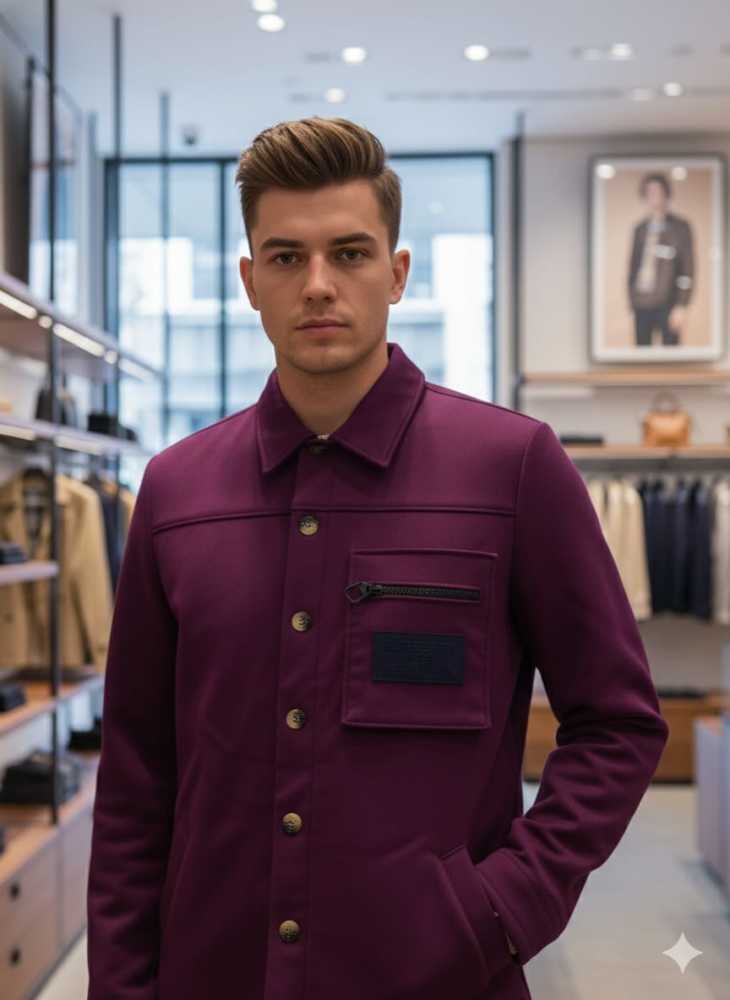 Burberry Purple Premium Quality Warm Shirt