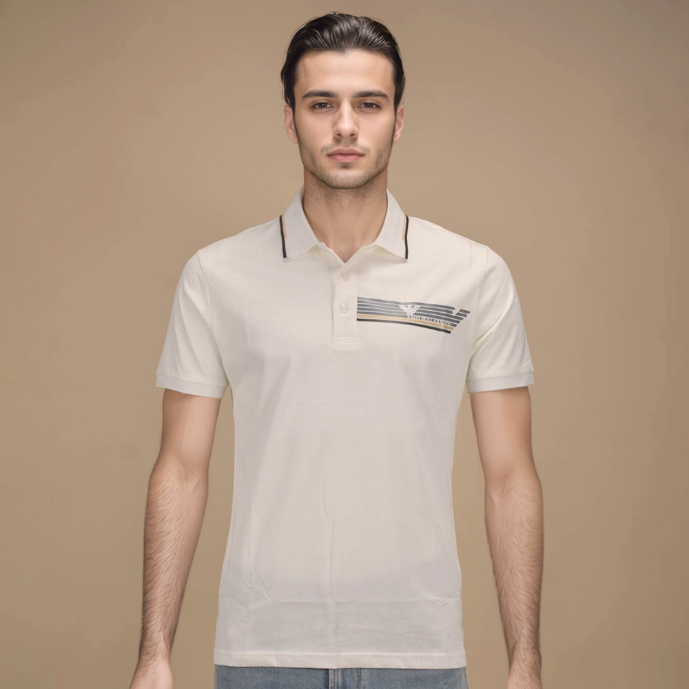 Emporio Armani logo Print White Premium T-shirt-thumb-1