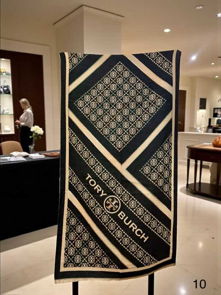 Tory Burch Designer Black/Brown Woollen Stole-2