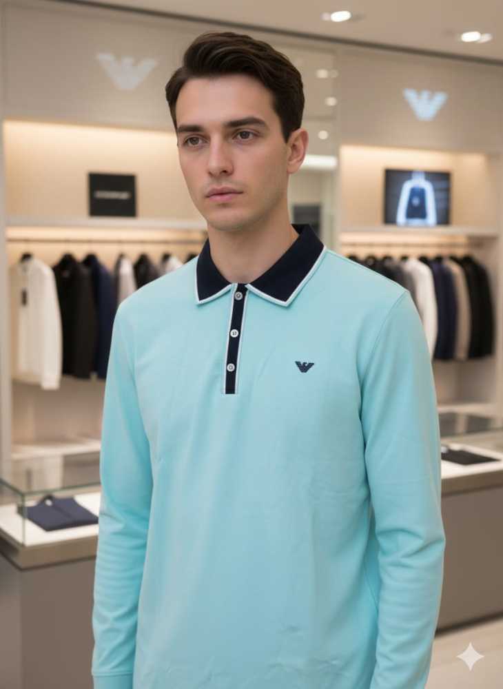Emporio Armani Blue Premium Quality Polo-tshirt-thumb-4