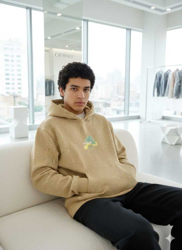 Off White Brown Premium Quality Hoodie