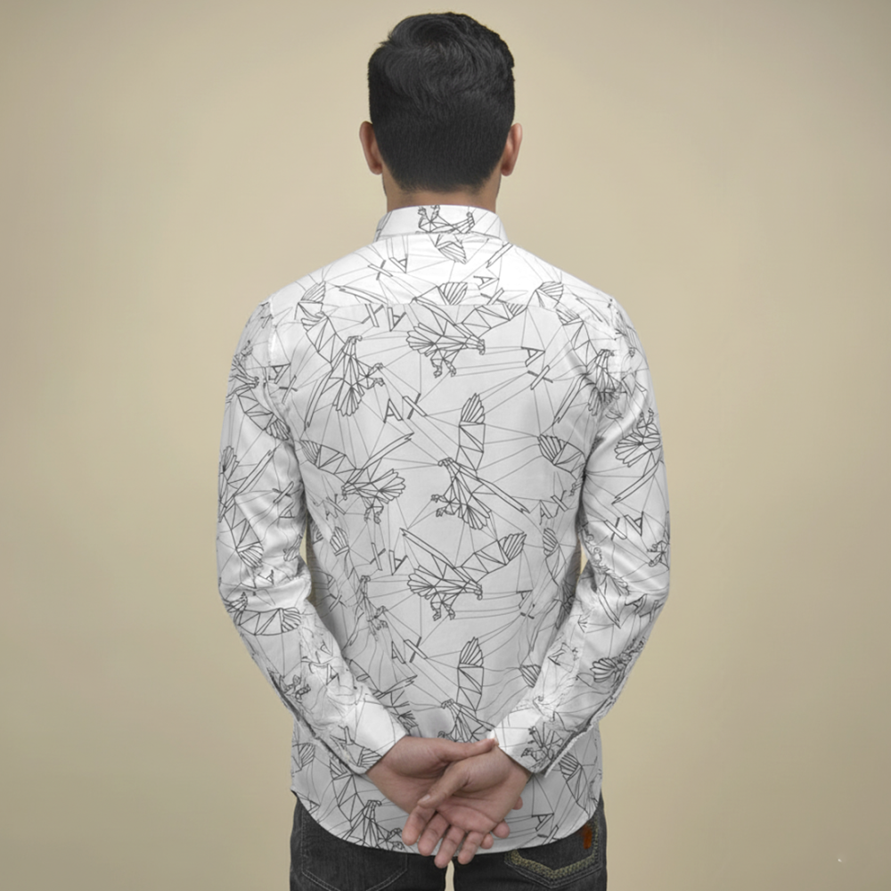 Armani Exchange Eagle Print White Premium Shirt-3