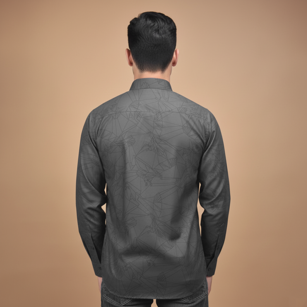 Armani Exchange Eagle Print Grey Premium Shirt-3