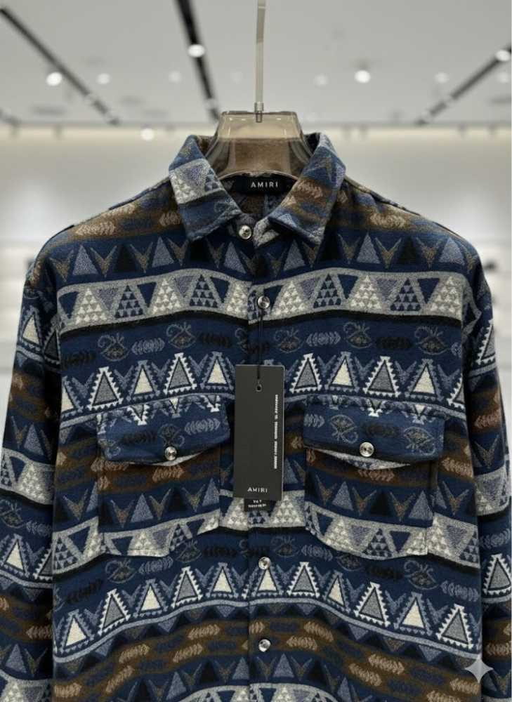 Amiri Print Blue Premium Quality Men's Shirts-thumb-4