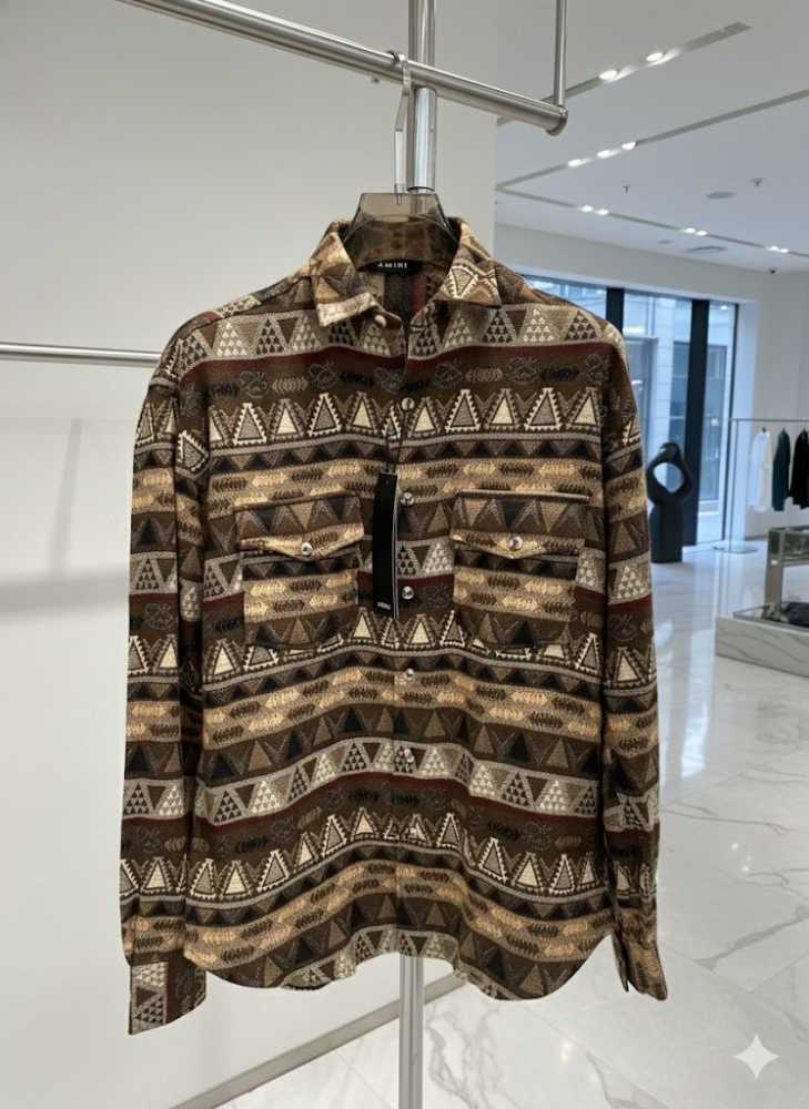 Amiri Print Brown Premium Quality Men's Shirts-2