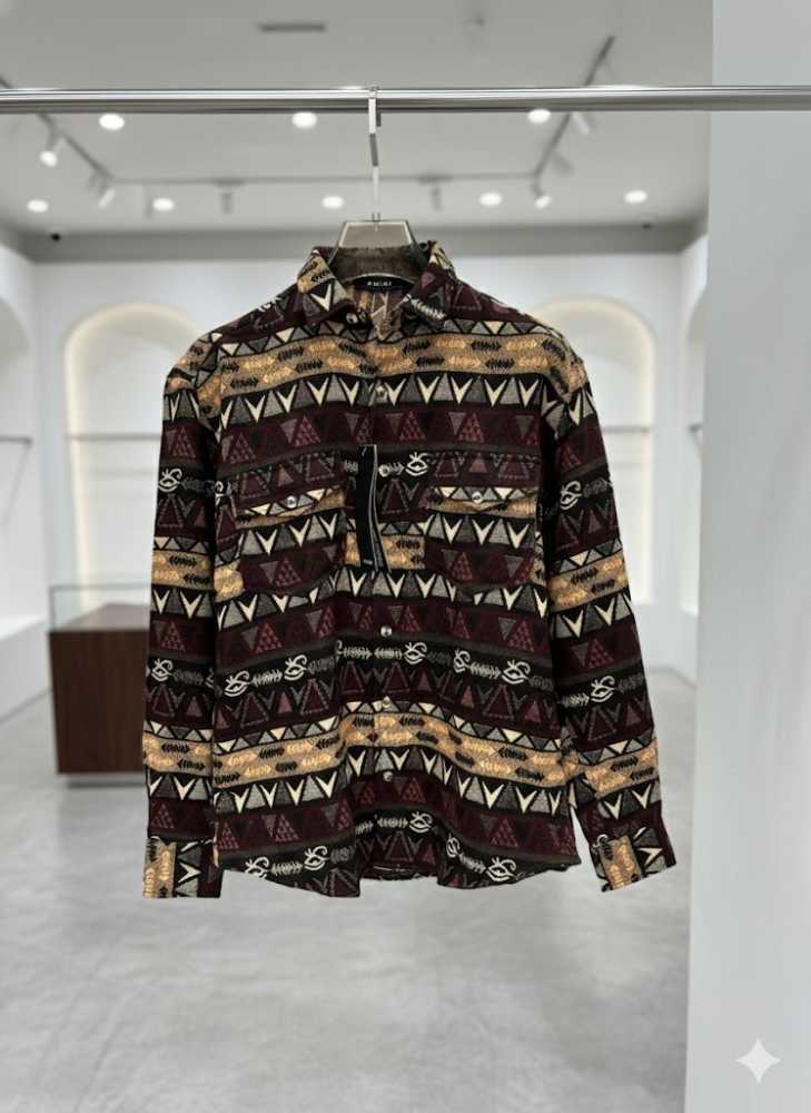 Amiri Print Dark Brown Premium Quality Men's Shirt-1