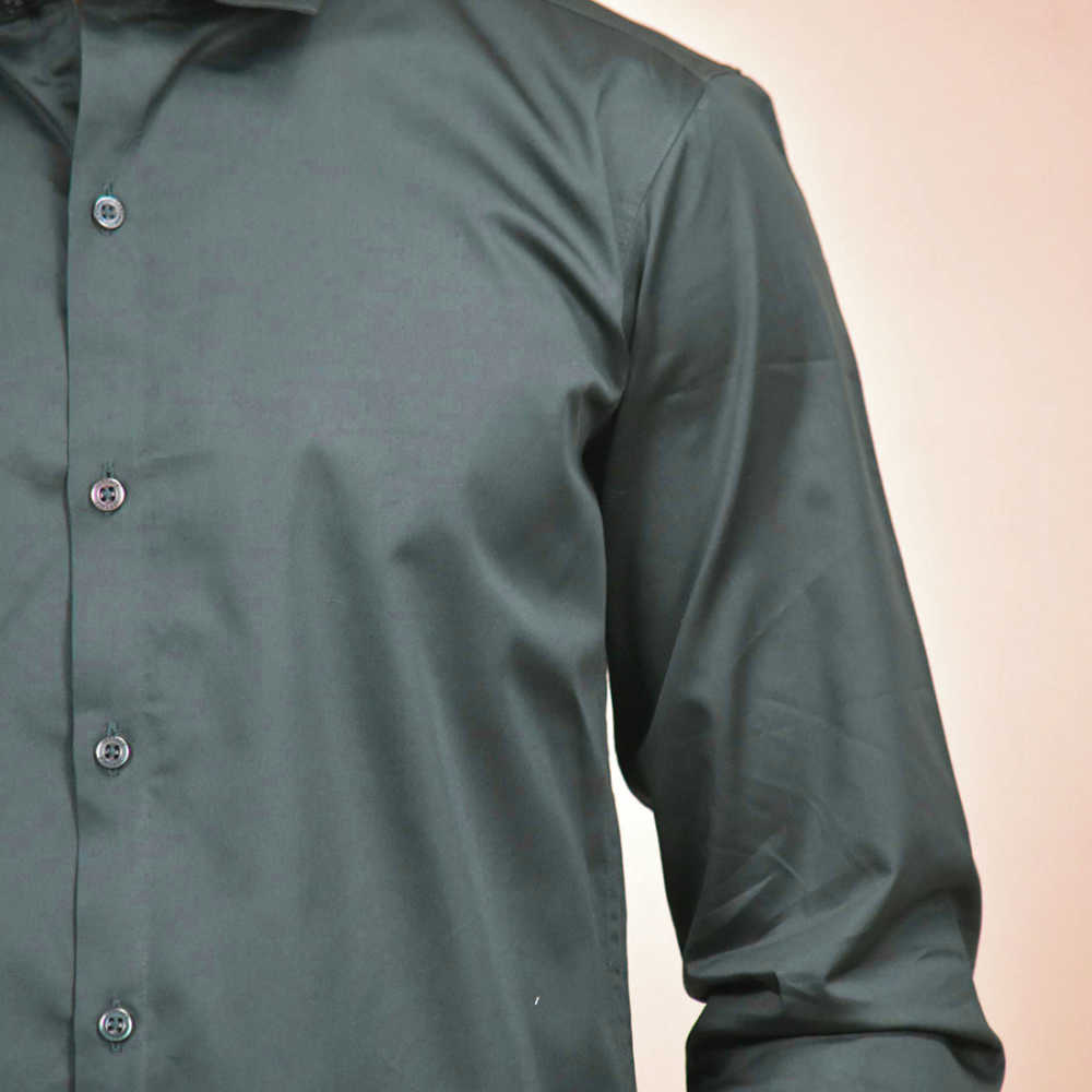 Versace Embroidered Green Premium Cotton Shirt-thumb-4