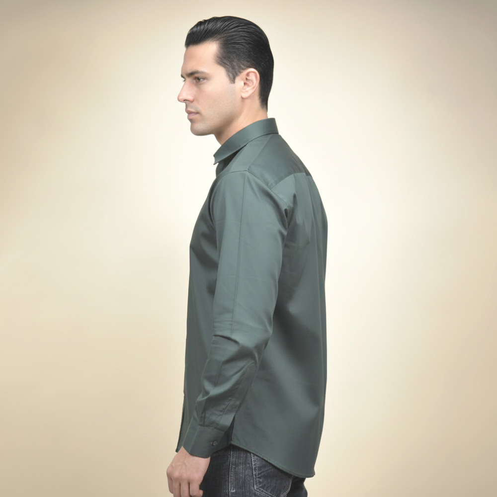 Versace Embroidered Green Premium Cotton Shirt-thumb-2