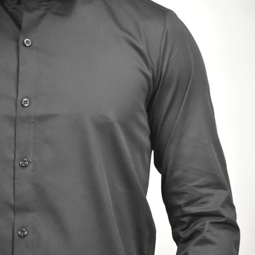 Versace Embroidered Black Premium Cotton Shirt-thumb-4