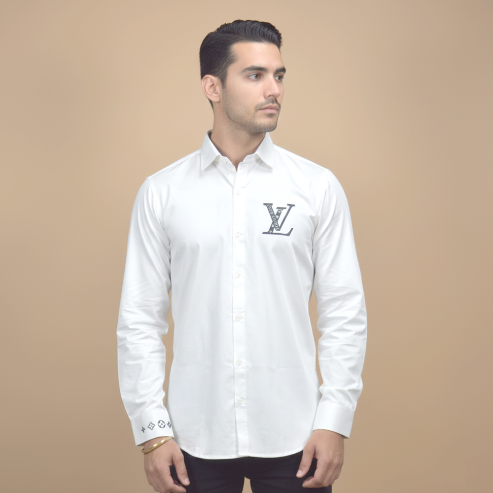 Louis Vuitton Pocket logo White Premium Shirt-thumb-1