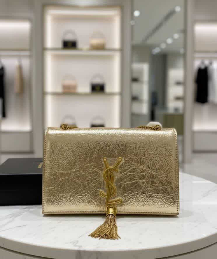 Saint Laurent Golden Kate Metallic Bag