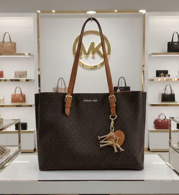 Michael Kors Signature Medium Logo Brown Tote Bag