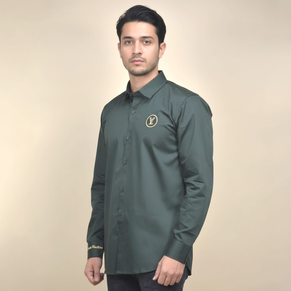 Louis Vuitton Green Premium Quality Shirt-thumb-0