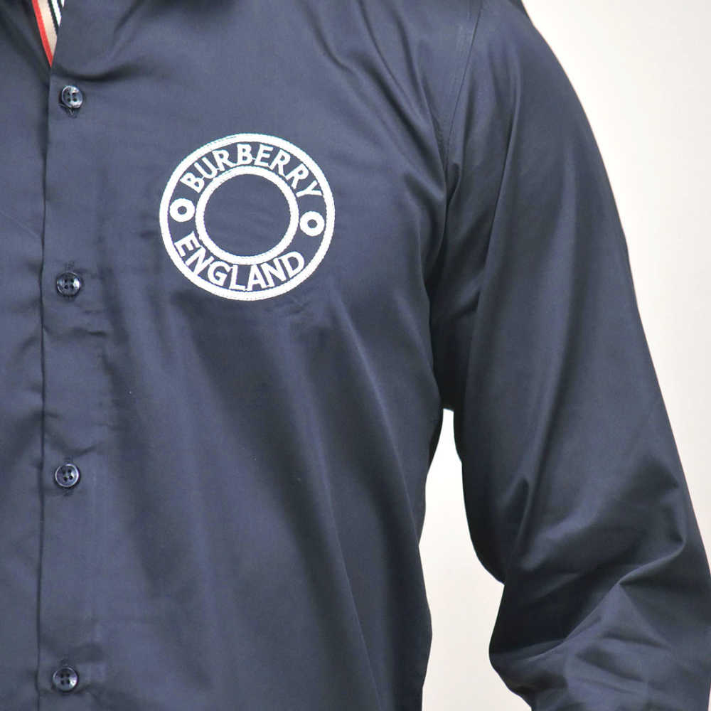 Burberry Navy Blue Premium Quality Shirt-4