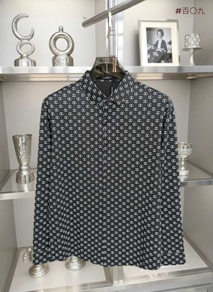 Dolce & Gabbana Geometric Black Full Sleeves Shirt-1