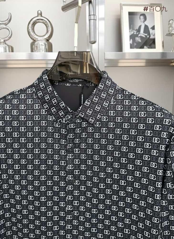 Dolce & Gabbana Geometric Black Full Sleeves Shirt-3