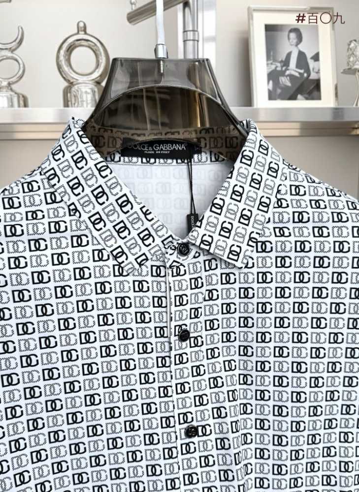 Dolce & Gabbana Geometric White Full Sleeves Shirt-thumb-1