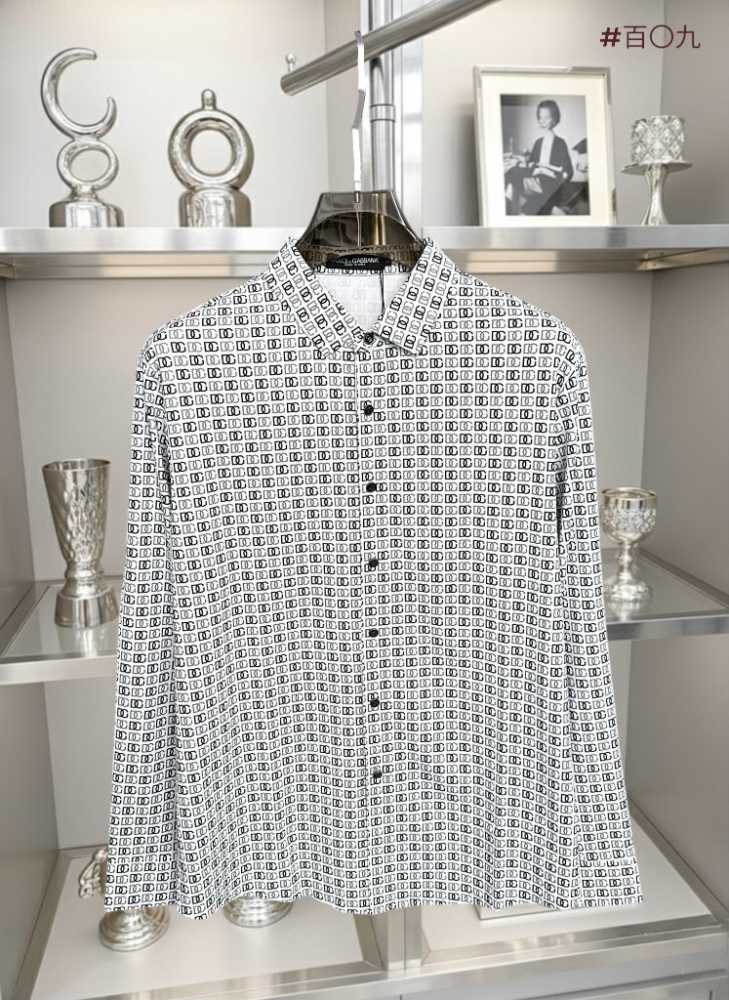 Dolce & Gabbana Geometric White Full Sleeves Shirt-thumb-3
