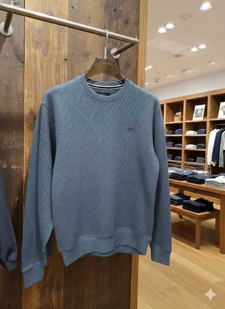 Gant Blue Premium Quality Sherpa Sweatshirt-thumb-2