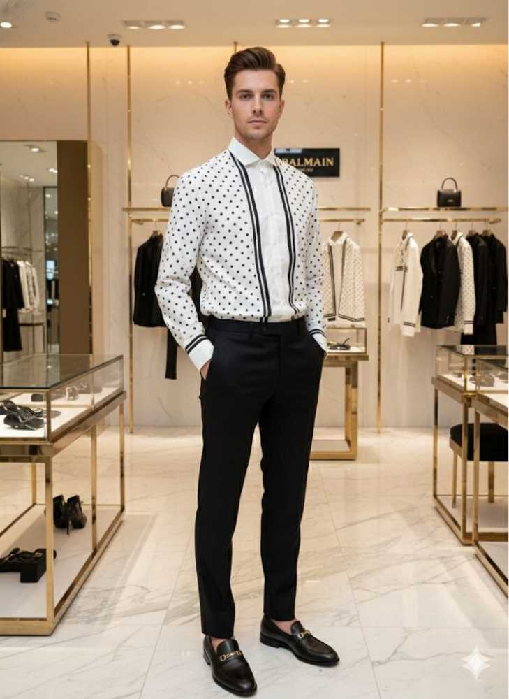 Balmain Embroidered White Premium Cotton Shirt