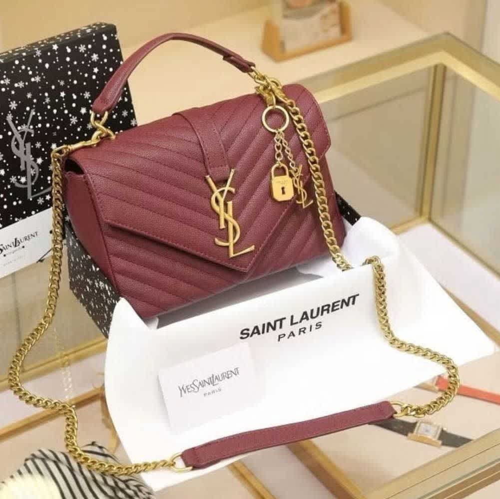 Saint Laurent Classic Wine Messenger College Bag