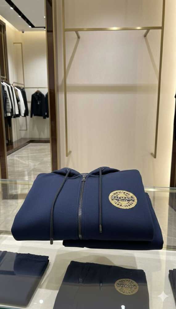 Balmain Blue Premium Quality high End Authentic Track Suit-thumb-1