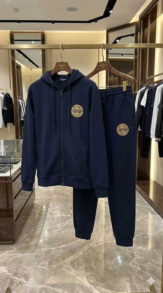 Balmain Blue Premium Quality high End Authentic Track Suit-thumb-4