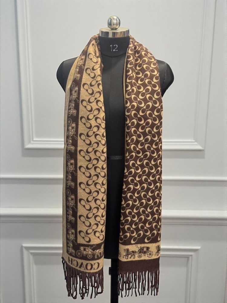 Coach Signature Brown C Border Stole-thumb-1